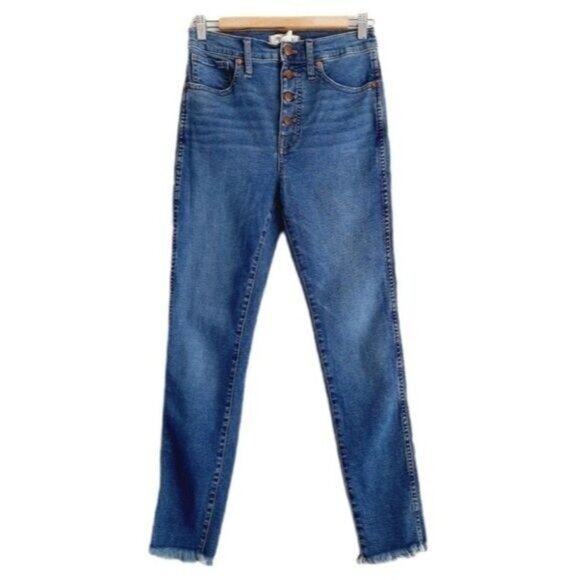 MADEWELL High-Rise Skinny Crop Jeans Mackey Button-Front Sz 27 - Picture 2 of 15